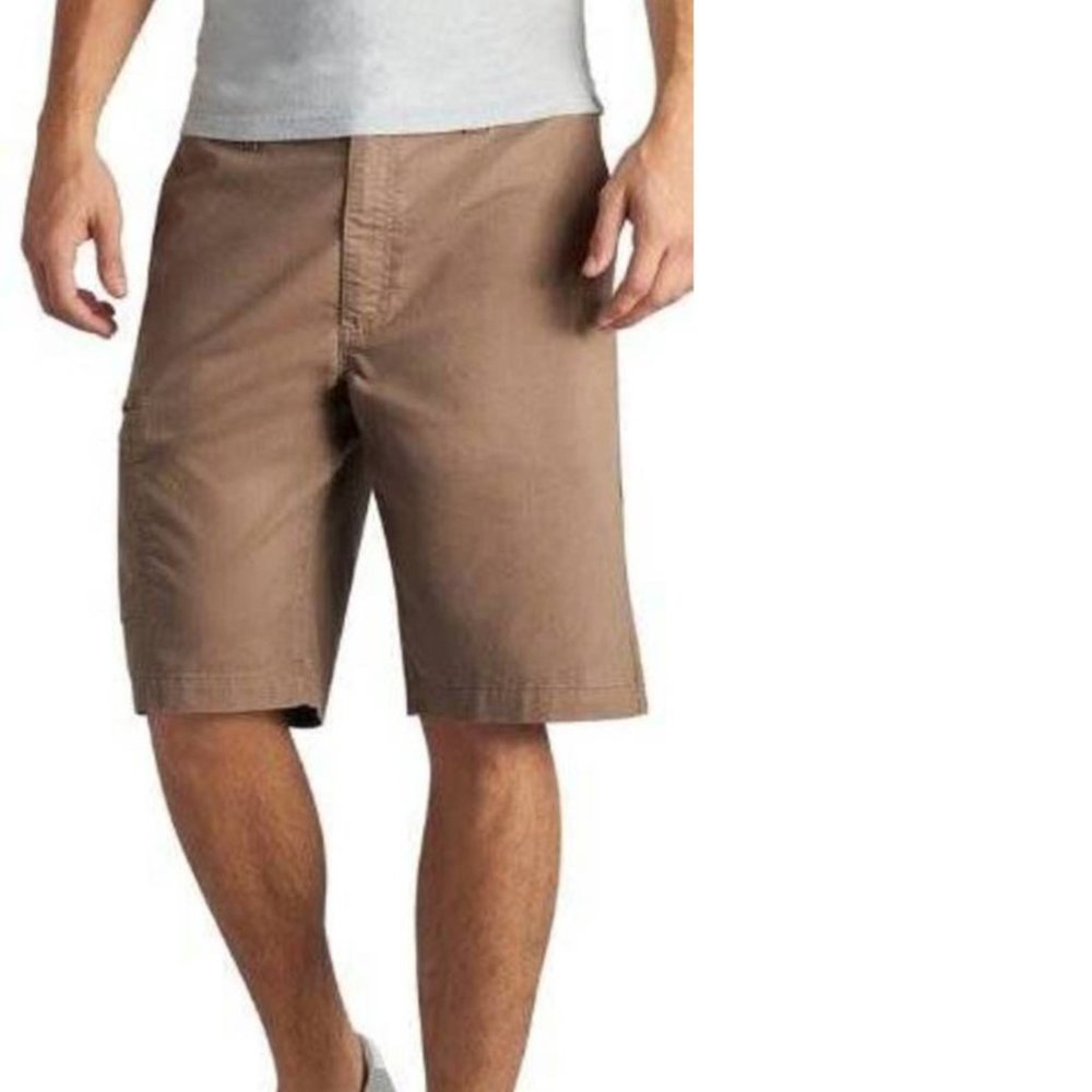 Lee Cargo Shorts 29 Mens Brown Stretch 6 Pocket Relaxed Fit 10.5" Inseam